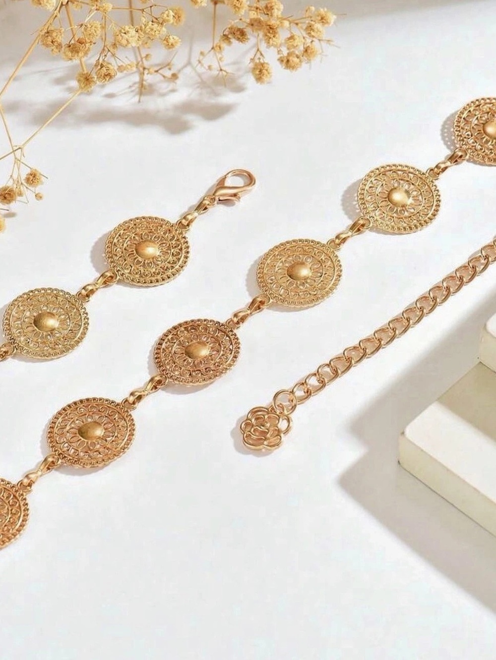 Boho Gold Coin Medallion Waist Chain Belt - Picture 5 of 6